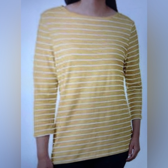 Pink tartan cotton top yellow with white stripes Medium sz. Pink tartan designer - Picture 8 of 10